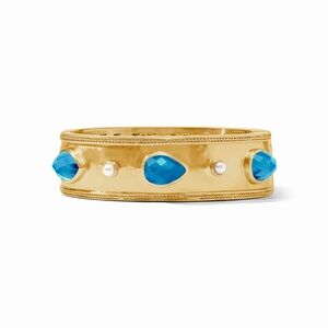 Gold and Blue Gemstone Bangle